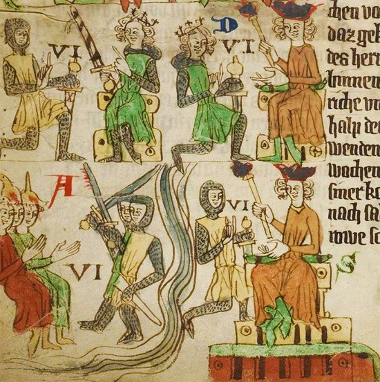 Das mittelalterliche Lehnsrecht, Bild aus dem Sachsenspiegel